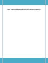 ADMS 2200 Introduction to Management Accounting study tips Midterm exam York University