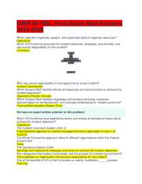 NIMS IS-100c Final Exam Best Answers