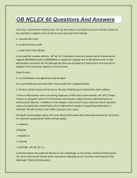 OB NCLEX 60 Questions And Answers |19 Pages
