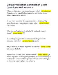 Cintas Production Certification Exam Questions and Answers