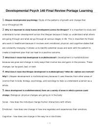 Developmental Psychology Across the Lifespan
