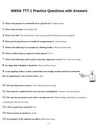 NWSA TTT-1 Practice Questions with Answers