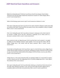 ASEP Electrical Exam Questions and Answers
