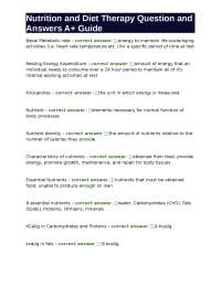 Nutrition and Diet Therapy: A Comprehensive Guide
