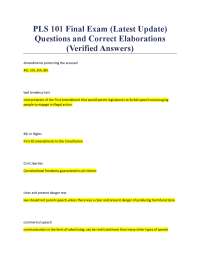 PLS 101 Final Exam (Latest Update)