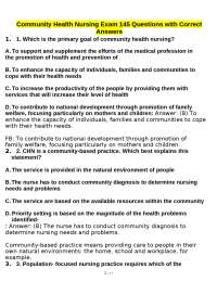 Community Health Nursing Practices