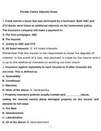 Property and Liability Insurance Concepts