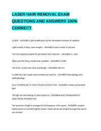 Laser Hair Removal Exam: Questions and Answers