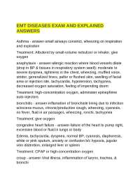 EMT Diseases Exam and Explained Answers