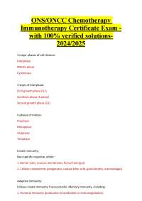 Chemotherapy and Immunotherapy Certificate Exam