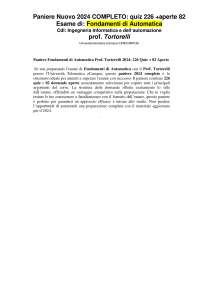 Paniere Fondamenti di Automatica Prof. Tortorelli 2024: 226 Quiz + 82 Aperte