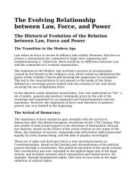 Law, Force, and Power: A Historical and Theoretical Analysis