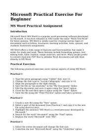 Microsoft Office Practical Exercises for Beginners