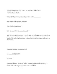 EMT Module 1 Exam and Answers