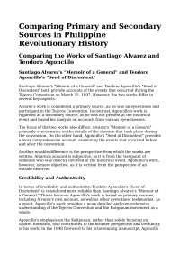Comparing the Works of Santiago Alvarez and Teodoro Agoncillo