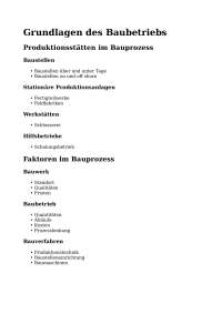 Faktoren im Bauprozess