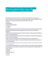 CTRI Exam Practice Questions With Complete Solutions 2024/2025