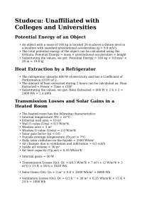 Building Physics Exam - Politecnico di Milano - Prof. Ferrari