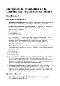 Ejercicios de Estadística - Prof. Aguirre Espinoza