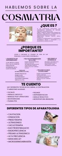 Infografia de cosmiatria, aparatologia y técnicas