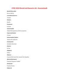 Comprehensive Pharmaceutical Medication List