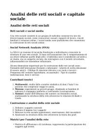 Analisi del Capitale Sociale: Reti Sociali, Struttura e Implicazioni - Prof. Moretti