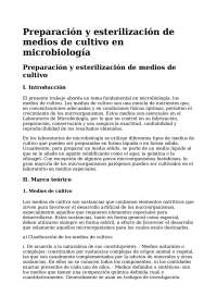Preparación y esterilización de medios de cultivo
