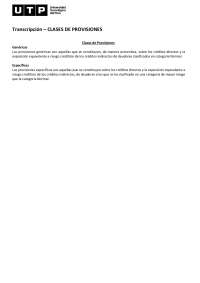 Clases de Provisiones