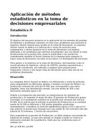 Análisis estadístico aplicado a la empresa Alerce Austral