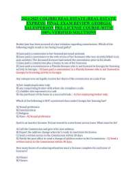 2024/2025 COLIBRI REAL ESTATE (REAL ESTATE EXPRESS) FINAL EXAM REVIEW GEORGIA SALESPERSON
