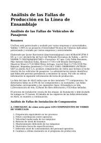 Análisis de las Fallas de Producción en una Empresa
