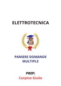 Paniere di ELETTROTECNICA, ECAMPUS, (prof. Carpino Giulio) - RISPOSTE MULTIPLE