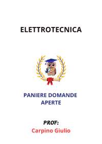 Paniere di ELETTROTECNICA, ECAMPUS, (prof. Carpino Giulio) - RISPOSTE APERTE SVOLTE