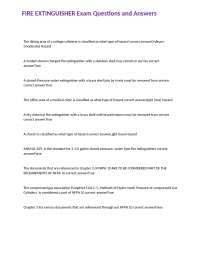 FIRE EXTINGUISHER Exam Questions and Answers