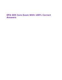 EPA 608 Core Exam With 100% Correct Answers