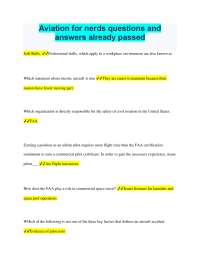 Aviation for Nerds: Questions and Answers
