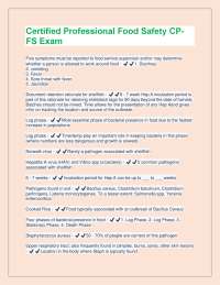 Certified Professional Food Safety CPFS Exam