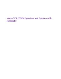 Nursing Care for Patients with Neurological Disorders