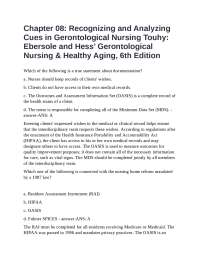 Recognizing and Analyzing Cues in Gerontological Nursing: Exercises and Questions