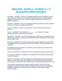 Spce 611 - Exam 1 - Chapter 1-4: Questions and Answers on Behavior Analysis