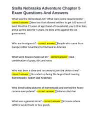 Stella Nebraska Adventure Chapter 5: Exam Questions and Answers