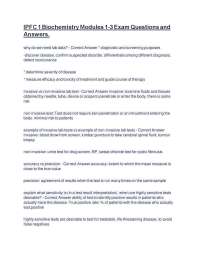 Biochemistry Modules 1-3 Exam Questions and Answers: A Comprehensive Guide