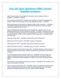 Geology Quiz Questions and Answers: Ess 101