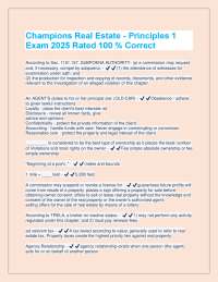 Real Estate Principles Exam: Champions Real Estate