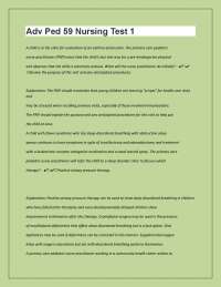 Pediatric Nursing Test Questions and Answers
