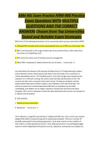 ARM 401 Exam Practice | ARM 400 Practice Exam Questions | Multiple Questions