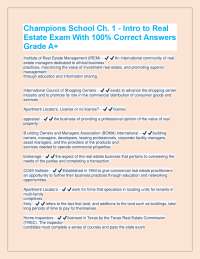 Introduction to Real Estate: Exam Questions and Answers