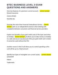 BTEC Business Level 3 Exam Questions and Answers