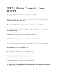 EPA Certification Exam Questions and Answers