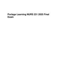 NURS 231 Final Exam: Questions and Answers